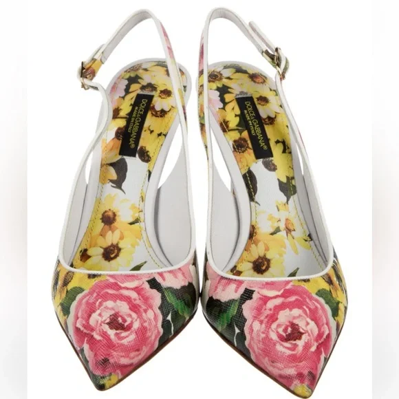 Dolce & Gabbana Floral Slingback Heels - Picture 3 of 11